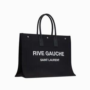 Saint Laurent Rive Gauche Tote – Black Canvas – 100% Authentic